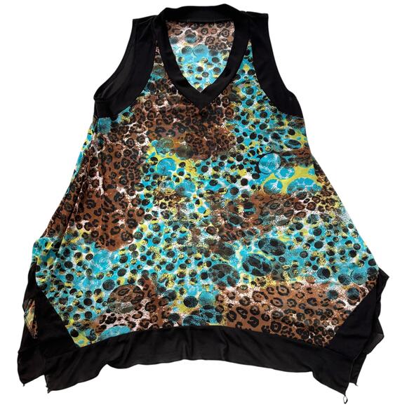Unbranded sleeveless tunic top animal print boho y2k M - Picture 1 of 6